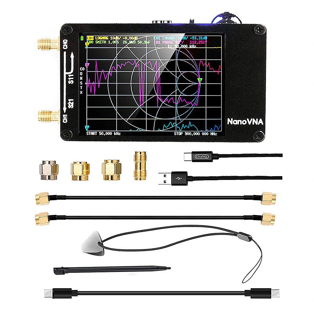 Nanovna-pcb vector network antenna analyzer 50khz-1.5ghz mf hf vhf uhf with sd card reader slot