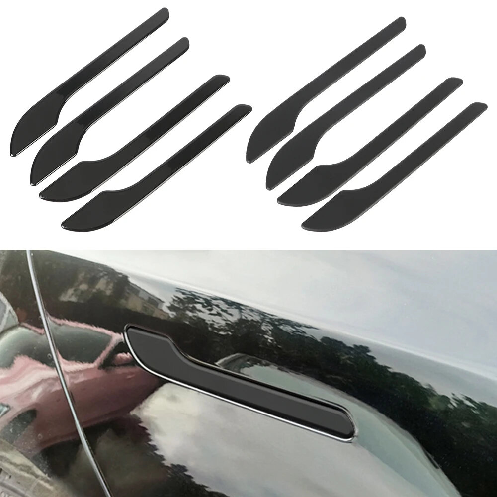 

4Pcs/Set for Tesla Model 3/Y Car Door Handle Protection Film Scratch Guard Decorative Strip Anti-scratch Car Door Handle