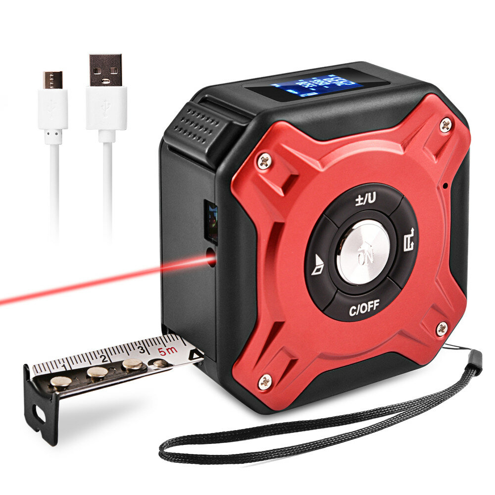 

DANIU 40M Laser Measuring Tape Retractable Ruler Laser Distance Meter Range Finder Electronic Roulette Digital Measuring