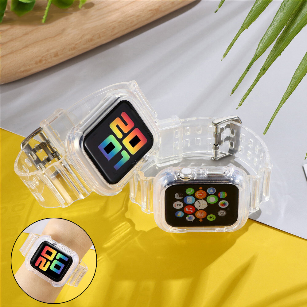Bakeey 44 mm transparante horlogeband siliconen horlogeband voor Apple iWatch