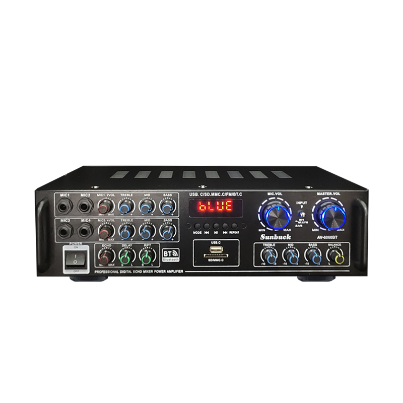 Sunbuck 5ch home hifi digital amplifier bluetooth 5.0 av-6060bt audio power 800w car stereo amplifier karaoke professional amp subwoofer