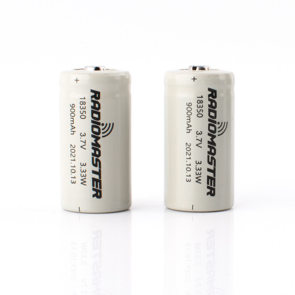 2 stuks RadioMaster 3.7V 900mah 18350 oplaadbare lithiumbatterij voor Zorro-radiozender
