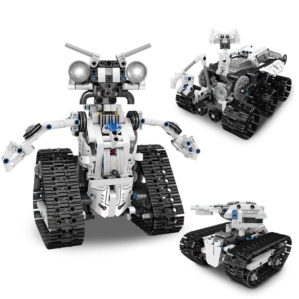 

606Pcs 3 in 1 Intelligent Tank Truck Transbot Robot Model Building Blocks Bricks with APP Control for Kids Gift