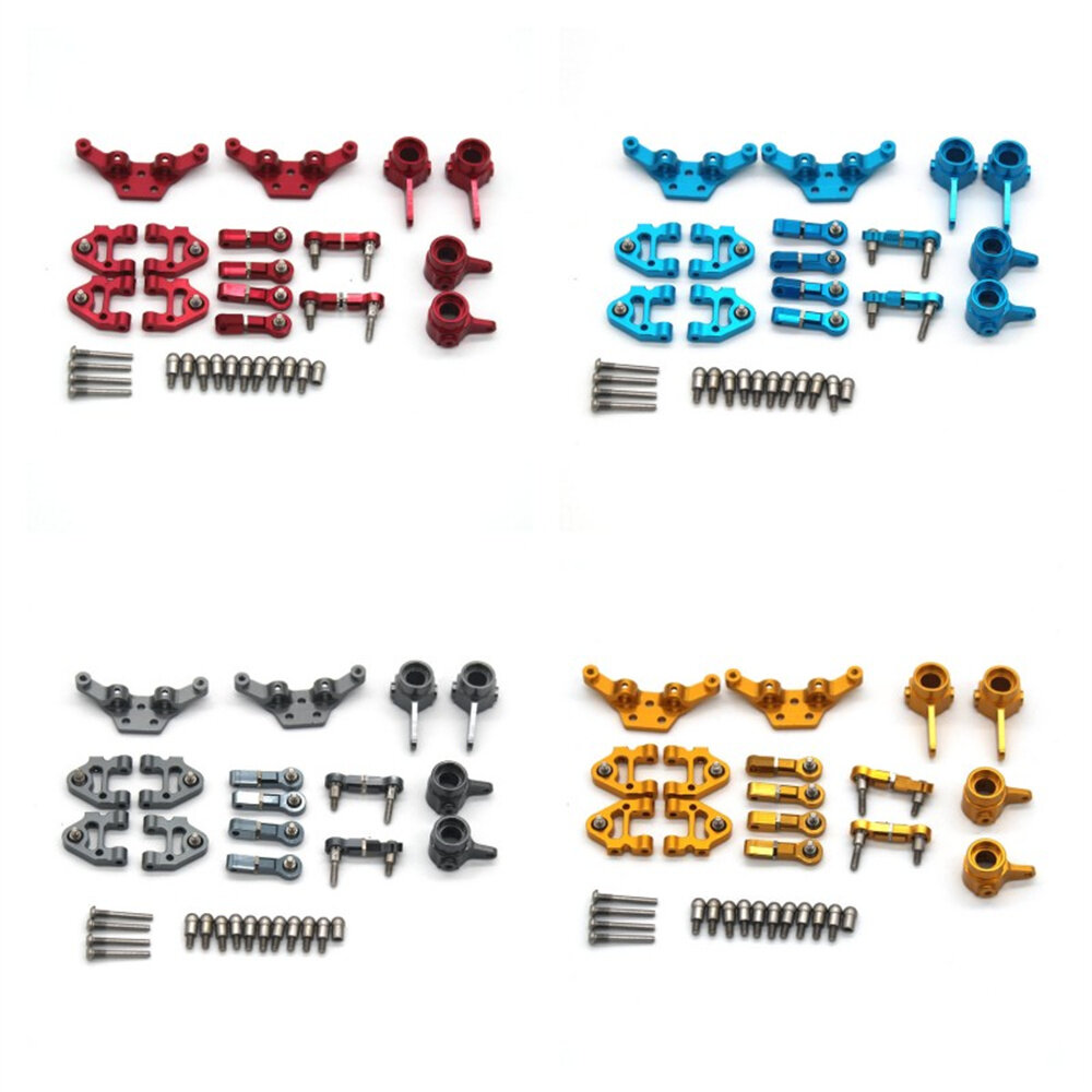 Conjunto de piezas de metal actualizadas de 6PCS Taza de dirección del juego de ruedas traseras Soporte de brazo de susp
