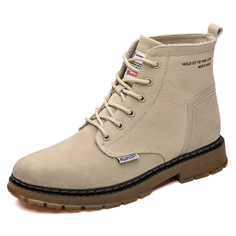 

Men Retro Street Stitching Canvas Comfy Wearable Casual Tooling Boots