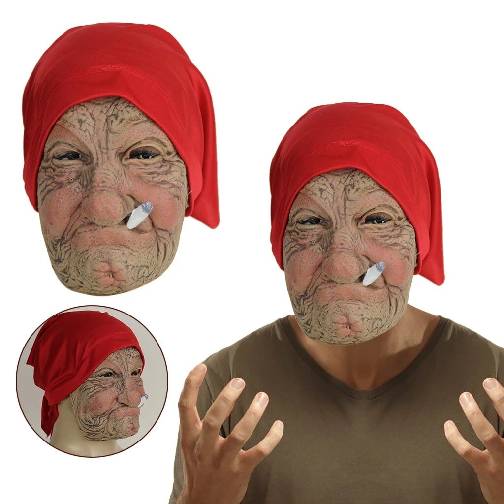 

Halloween Horror Funny Latex Full Headdress Old Man Head Horror Mask Masquerade Supplies Party Props Cosplay Costumes