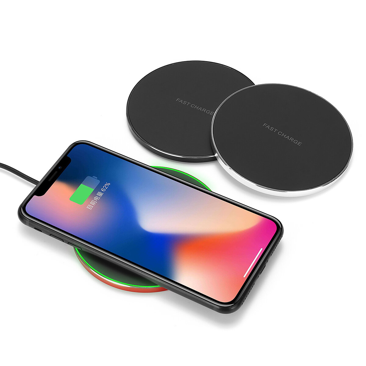 Bakeey Aluminum QI Wireless Fast Charger Charging Dock Pad Mat Phone For iPhone XS XR X