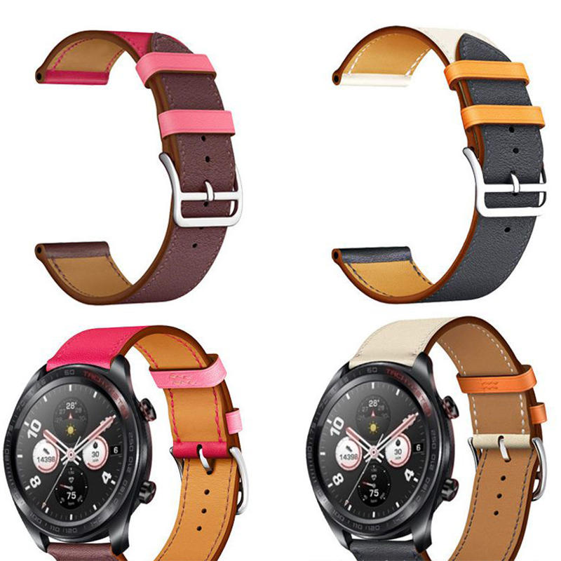 Bakeey 22mm Dual Color Genuine Leather Strap Replacement Watch Band for Huawei Honor magic