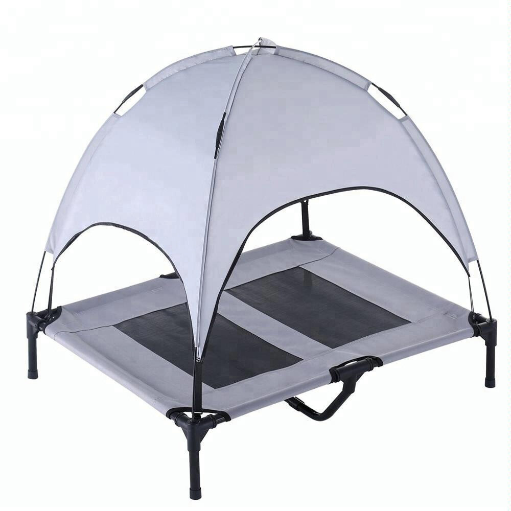 Cama de cachorro dobrável e portátil, tenda de camping impermeável e protetor solar para animais de estimação ao ar livre 2 em 1.