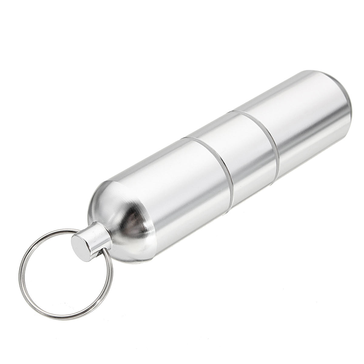Píldora cápsula de aleación de aluminio de plata Caso Impermeable Soporte de cápsula de retención de diente