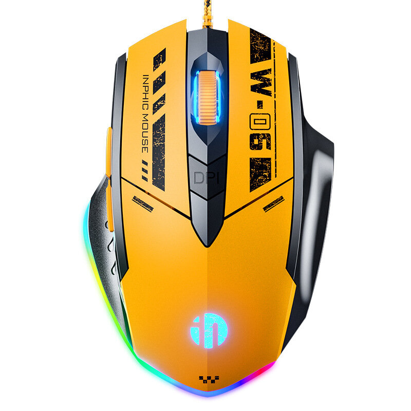 best price,inphic,w6,wired,gaming,mouse,rgb,200,12800dpi,coupon,price,discount