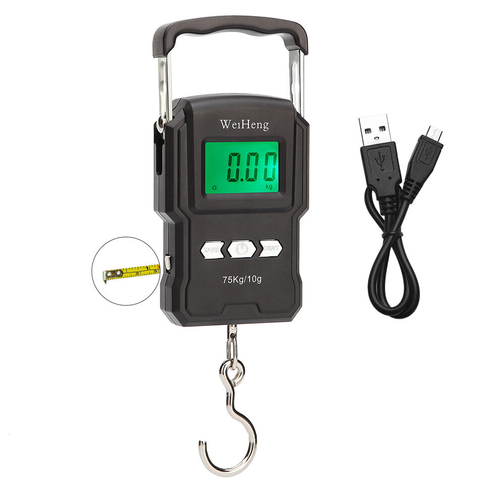 Portable 75kg/10g Digital Kitchen Scale with Hook High-Precision Electronic Hook Scale Factory Hunting Outdoor Goods Wei