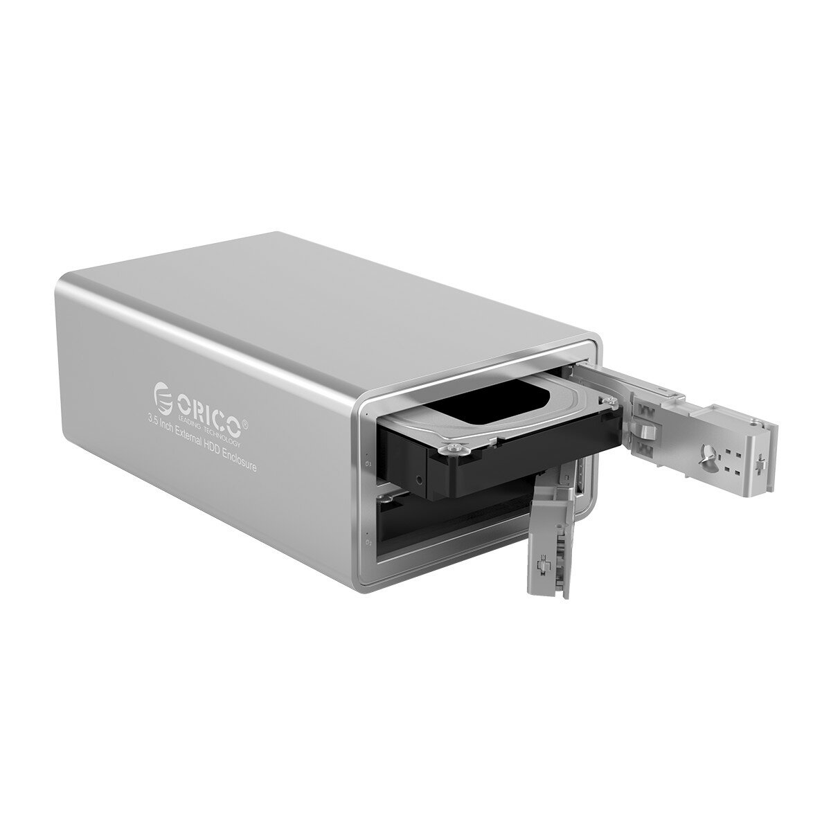 ORICO 9528U3 3.5インチデュアルベイアルミ合金USB 3.0 Type-BハードドライブエンクロージャSSD HDDケースfor Windows / Mac / Linux