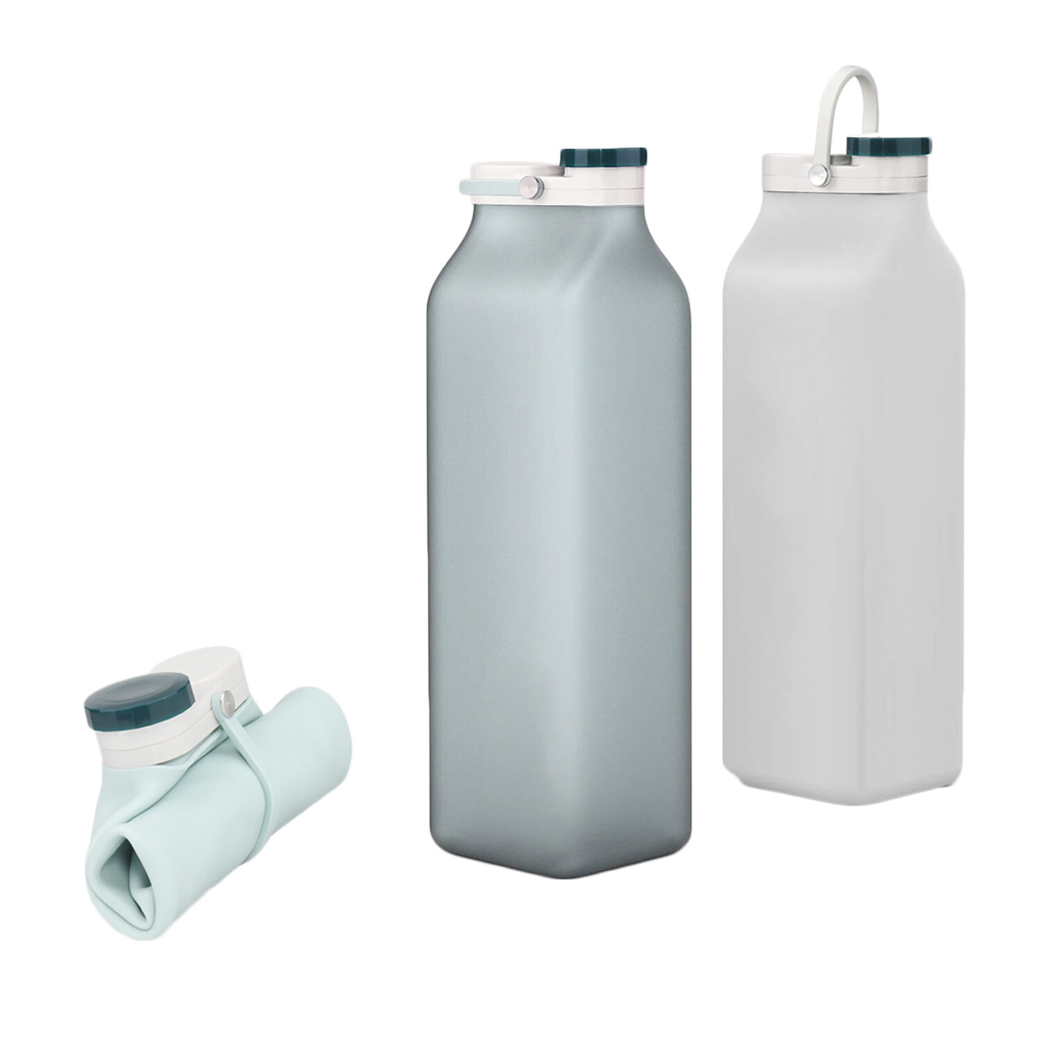 Bottiglia d'acqua sportiva pieghevole in silicone creativo da 600 ml a prova di perdite, pieghevole, bevanda all'aperto, viaggi, bollitore da viaggio, bottiglia d'acqua per bicicletta.