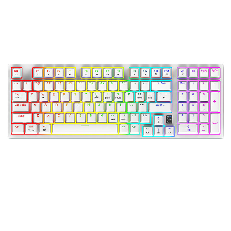 

Readson H98 97 Keys Mechanical Gaming Keyboard Hot Swappable RGB Backlit OEM Profile Type-C Wired 98% Layout Gaming Keyb