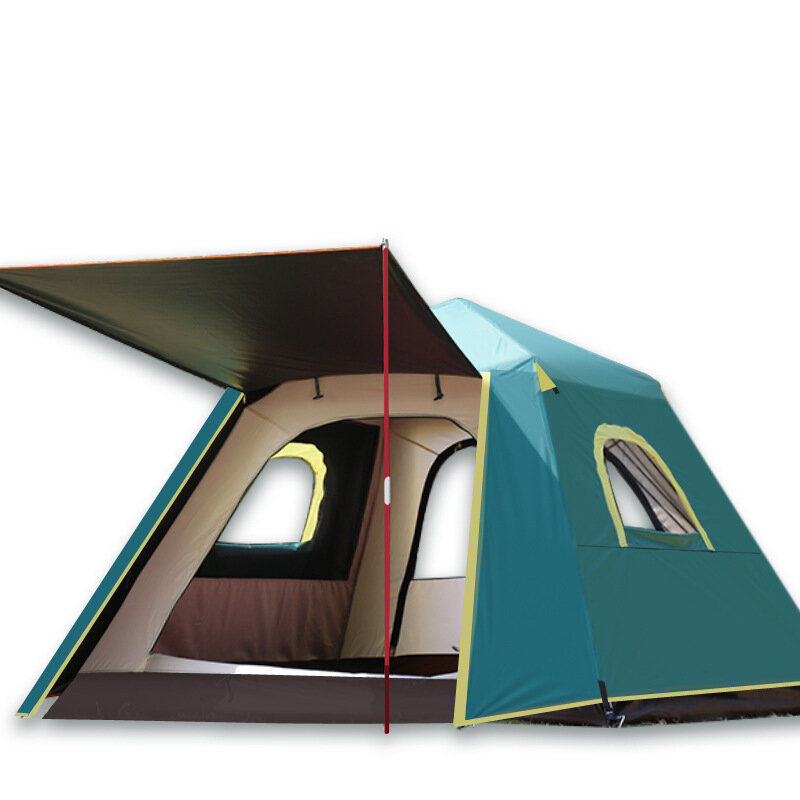 Tenda automática IPRee® para 3-4 pessoas, grossa, à prova de chuva, de dupla camada, de abertura rápida com postes de alumínio, grande capacidade para acampar ao ar livre.