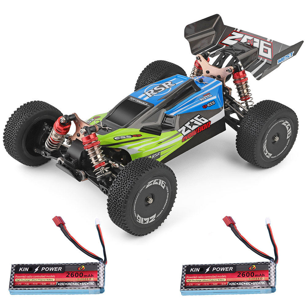 Wltoys 144001 1／14 2.4G 4WD High Speed Racing RC Car Vehicle Models 60km／h Two Battery 7.4V 2600mAh － Two Battery Green
