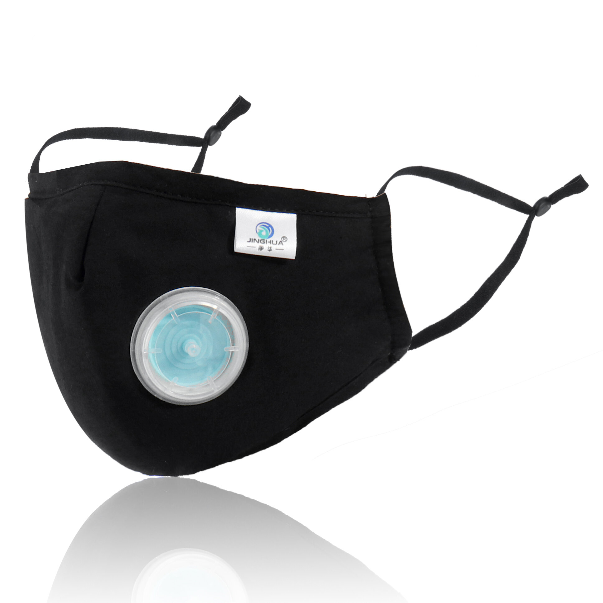 5-laags volwassen veermodel met ademhalingsautomaat Volledig zwart beschermend masker PM2.5 Insteekb