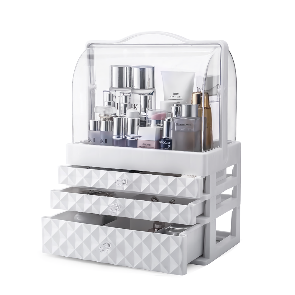 1/2/3 Layers Cosmetic Storage Box Desktop Makeup Organizer Dustproof Earrings Jewelry Box Display St