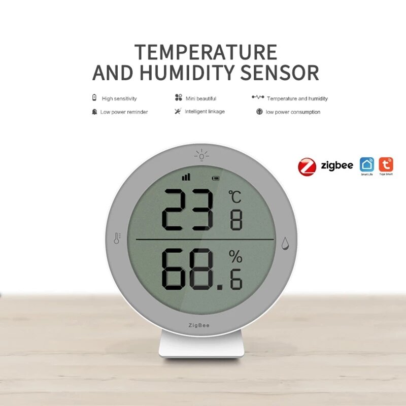 

Bakeey Tuya Smart Life ZigBee3.0 Температура и влажность Датчик Комнатный гигрометр Умный дом Термометр Детектор с LCD Д