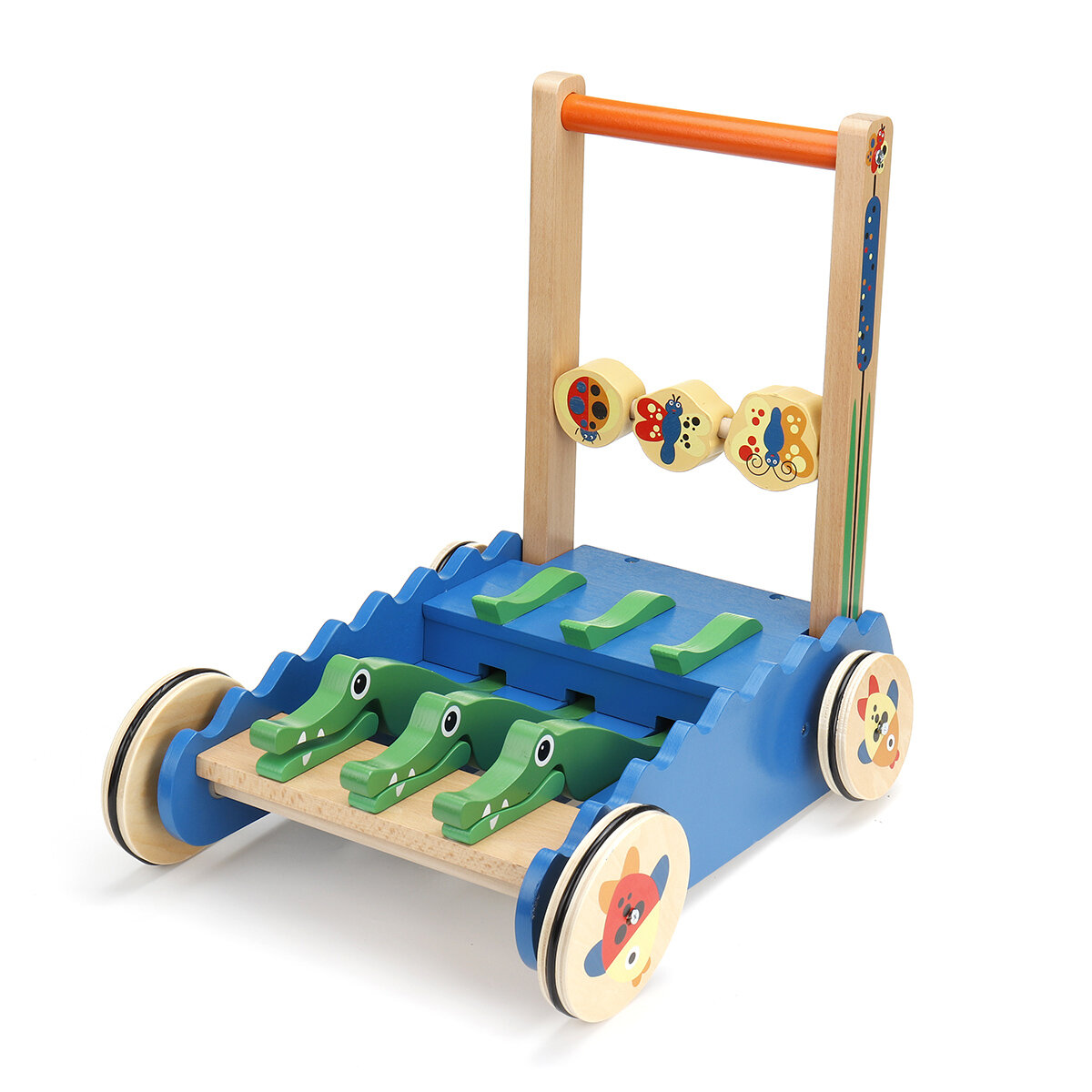

Wooden Push Walkers Toy Multifunction Roll Cart Baby First Steps Car For Kids Early Learning Education Toy Supplies