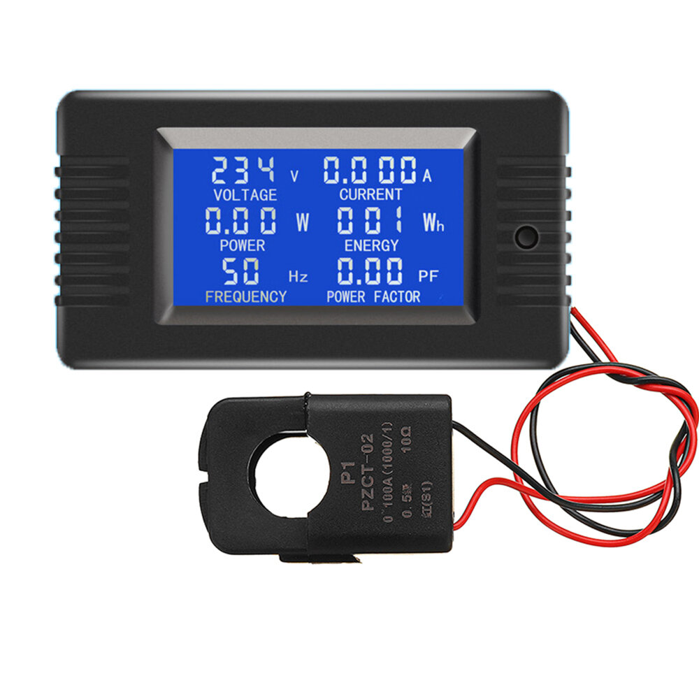 Pzem-022 open and close ct 100a ac digital display power monitor meter voltmeter ammeter frequency