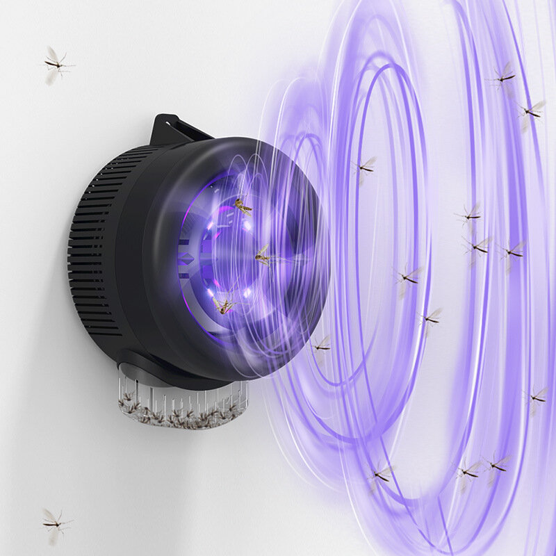 Wandgemonteerde Muggenmoordenaar Lamp Inademing Type USB Muggenvanger Fysieke LED Fotokatalysator Mu