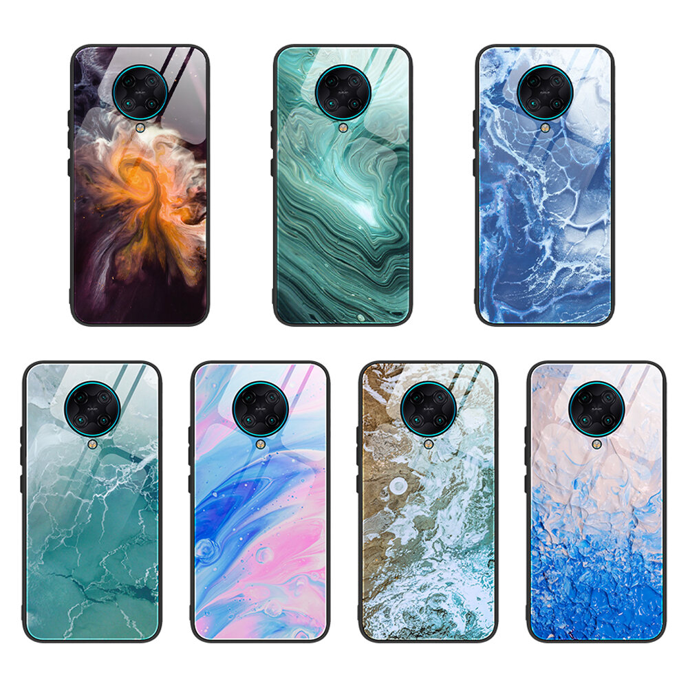 

Bakeey for Xiaomi Poco F2 Pro / Xiaomi Redmi K30 Pro Case Marble Pattern Colorful Tempered Glass Shockproof Scratch Resi