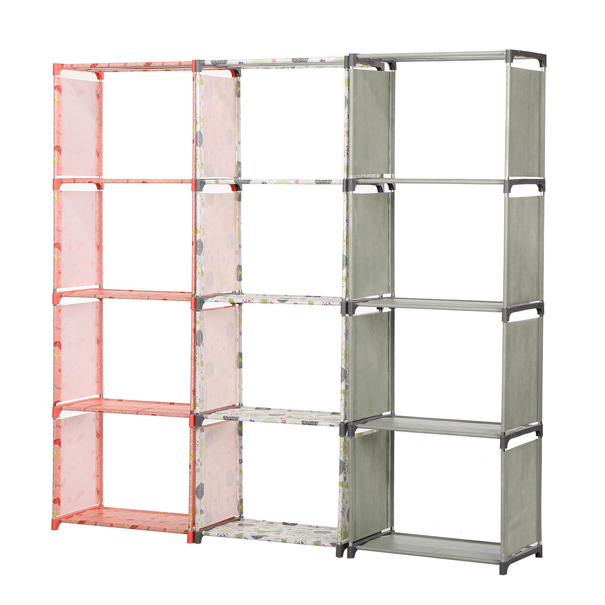 Simple Bookshelve 4 Blocks 5 Layers Book Accessories Plant Storage Shelves For Home Bedroom Decorati