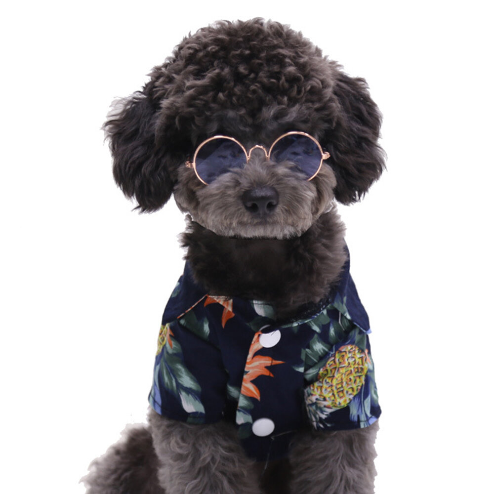 Trendy Dog Pet Glasses Lovely Vintage Round Cat Sunglasses Reflection Eye Wear Glasses for Small Dog