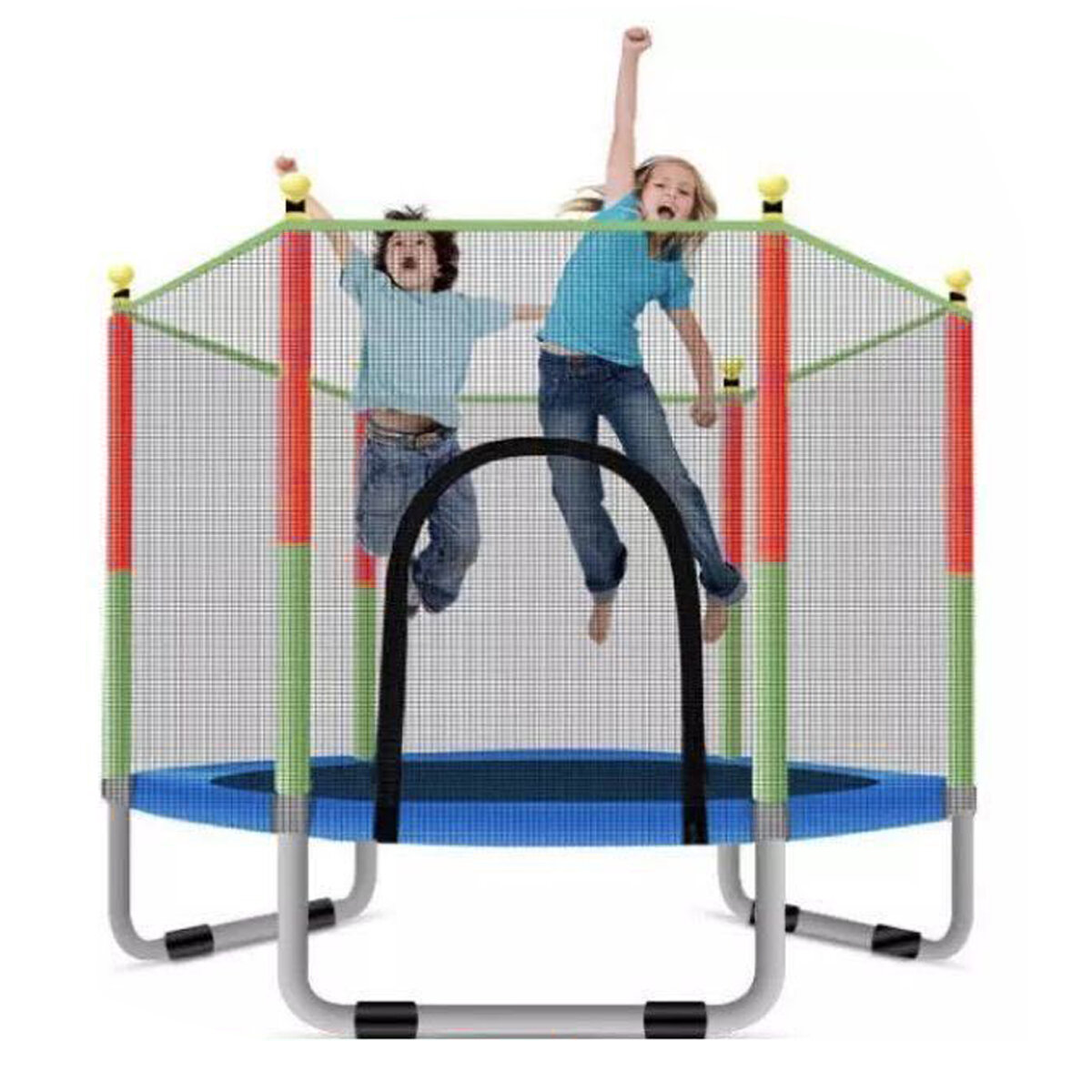 Round Kid Trampoline Safety Net Enclosure Spring Pad Children Sport Game Equipment Outdoor Garden