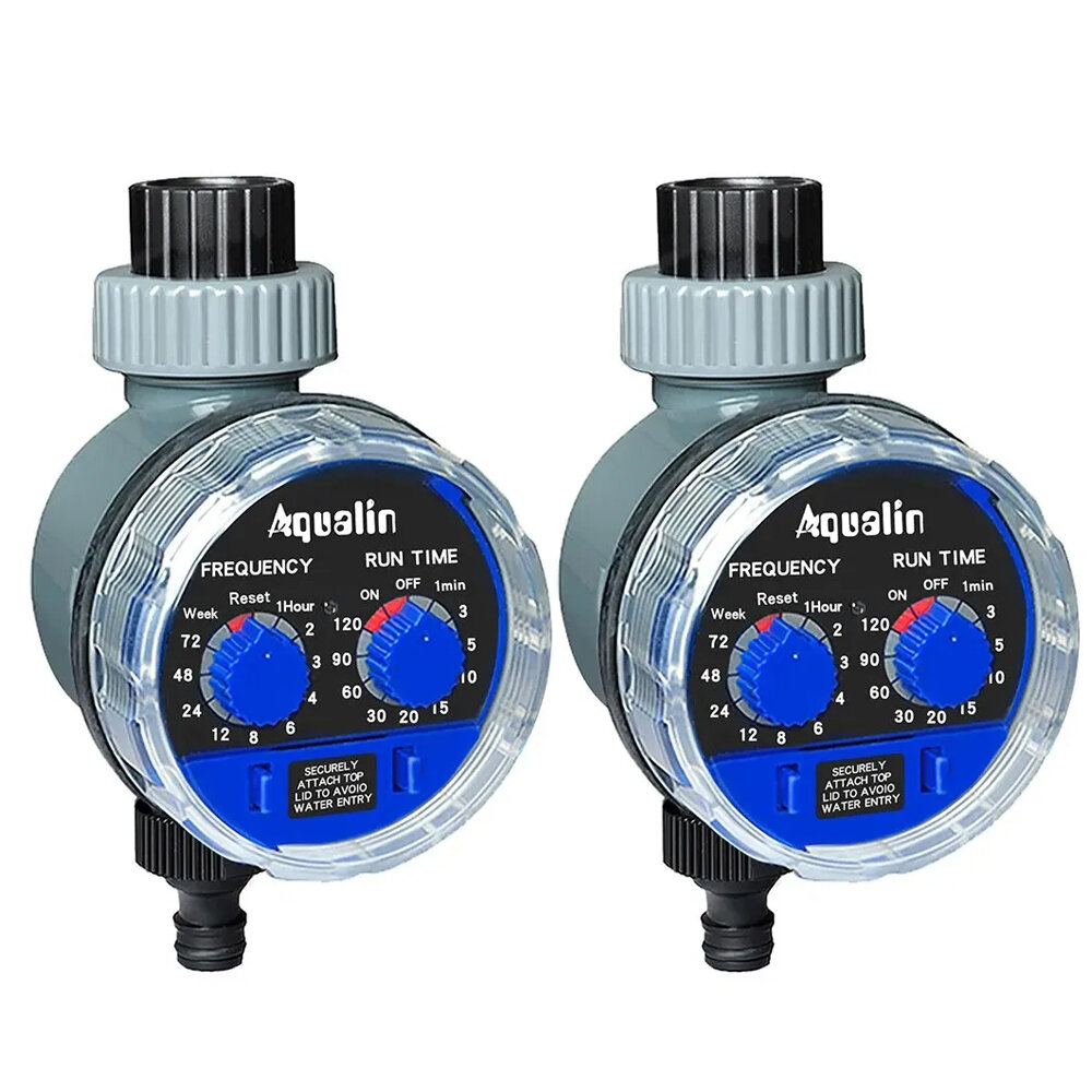 

2PCS Aqualin Automated Garden Water Timer with Sensor Compatibility Manual Override Customizable Frequency and Run Time