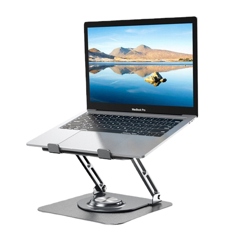 Adjustable Laptop Stand with 360° Rotating Base, Ergonomic Laptop Riser for 10-17