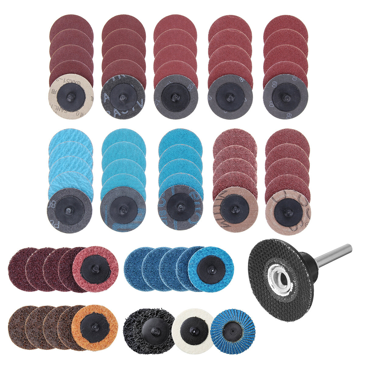 70pcs Sanding Discs Set 2'' Type R Roll Lock Discs Pads Sanding Abrasives US