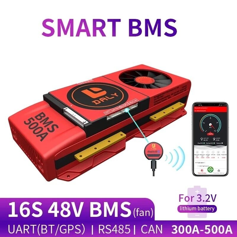 DALY BMS 16 S 48 V 300A 400A 500A Smart Printplaat BMS met Bluetooth UART RS485 KAN voor Lithium ion