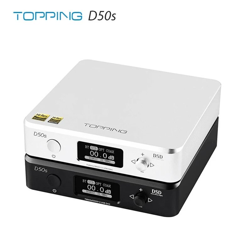 

TOPPING D50S ES9038Q2M DAC Bluetooth 5.0 LDAC D50 DSD512 32Bit / 768 кГц HIFI Аудиодекодер