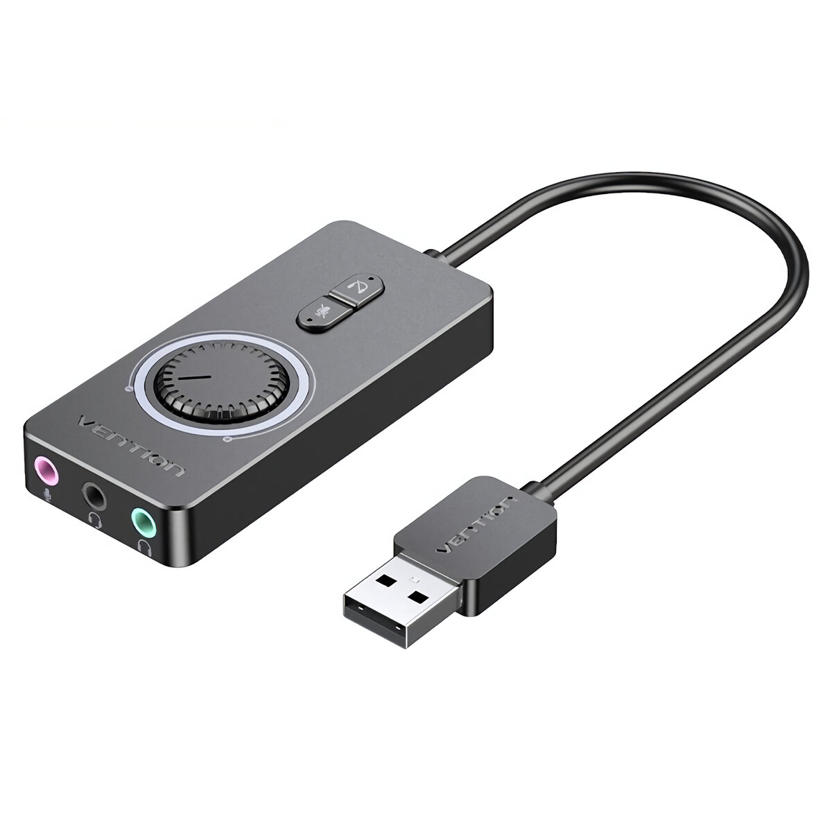 Vention CDRB USB Sound Card Audio Interface External 3.5mm Jack Mic Speaker Volume Adjustable Audio 