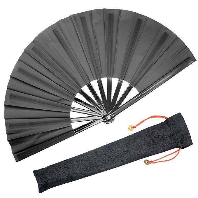 Large Folding Silk Hand Fan Hand Folding Fans Chinese TaiChi Folding Fan for Men and Women Performance Dance Decorations Kung Fu