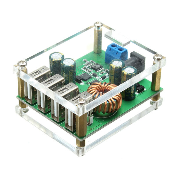 DC-DC Step Down Module Large Power Regulator Converter With 4 USB Interface 7V-60V Input 5V/5A Output Automatic Fast Cha