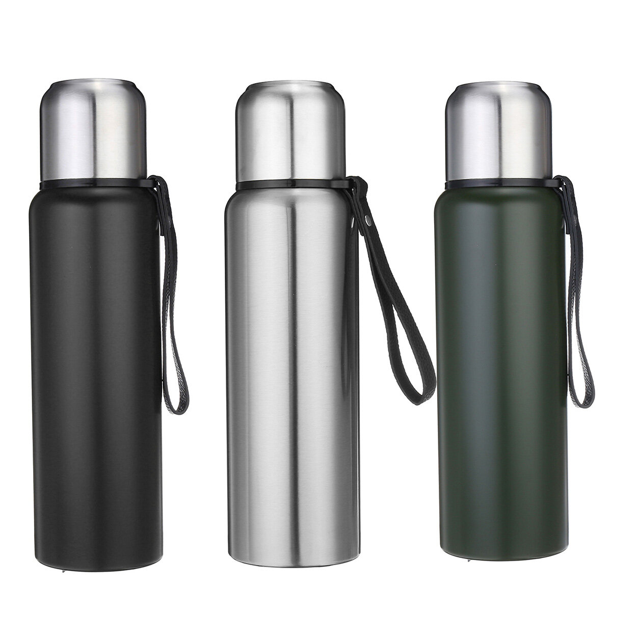 زجاجات ماء من الفولاذ المقاوم للصدأ مع عزل فراغي لرياضات الهواء الطلق من 800/1000/1500 مل.