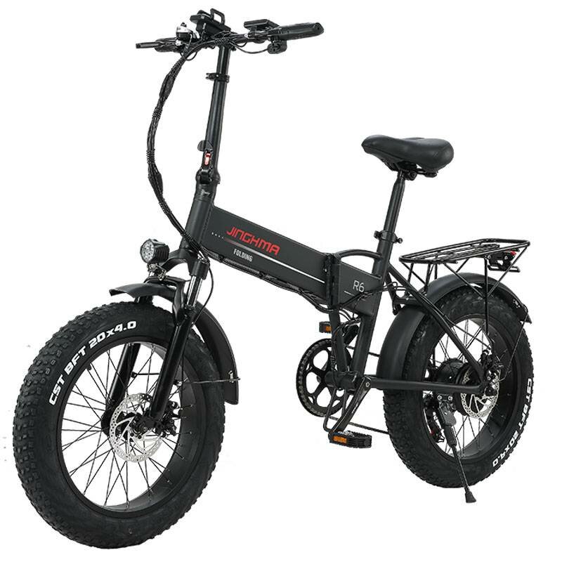 [EU Direct] JINGHMA R6 500W 48V 12.8Ah 20x4.0inch Folding Electric Bicycle 40-70KM Mileage 180KG Payload Electric Bike