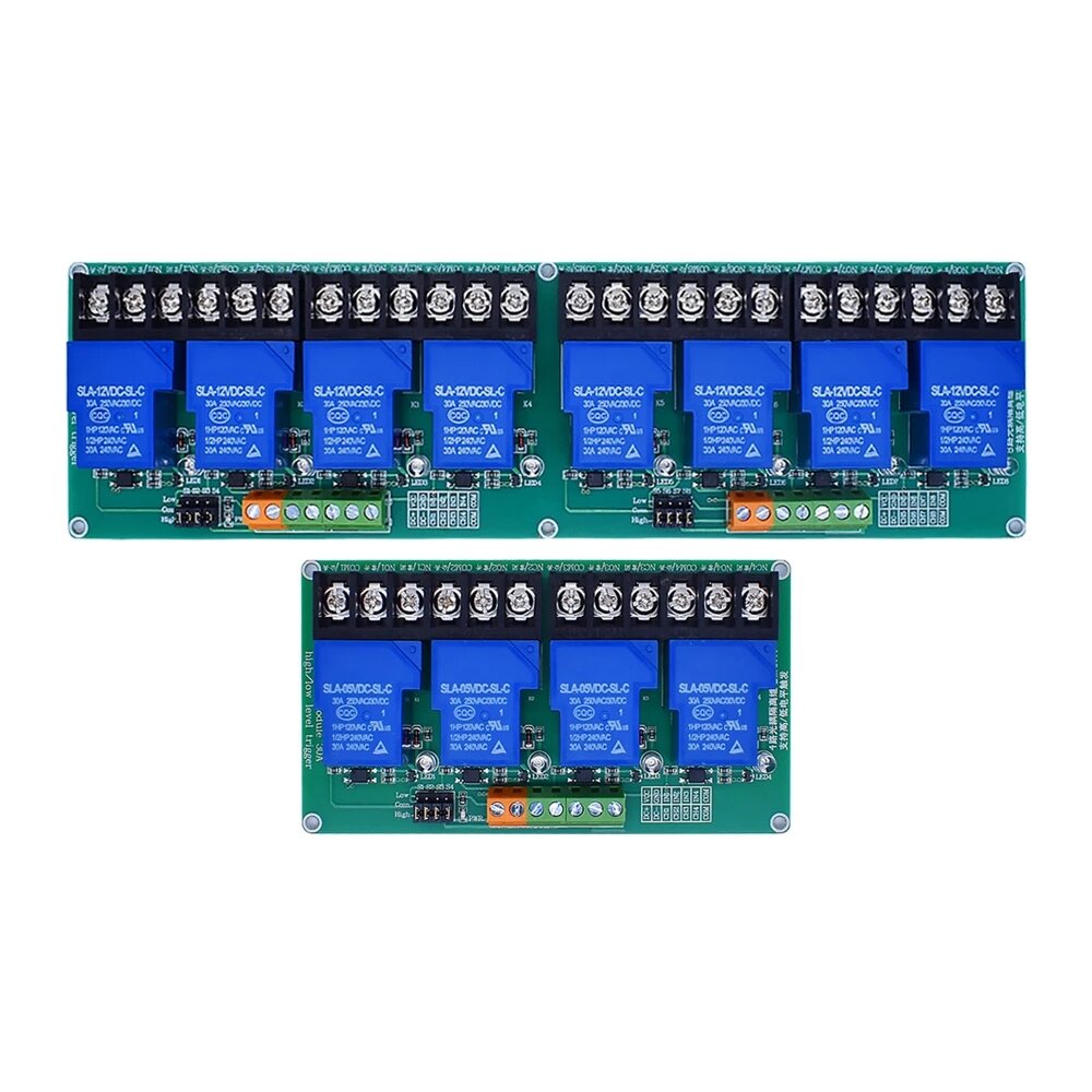 30A 5V 12V 24V 4/8 Channel Relay Module with Optocoupler Isolation Supports High and Low Level Trigg