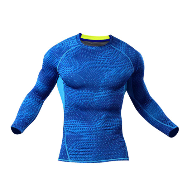 Image of Mnner Compression Body Shaper Enges Sport Stretch Shirt Langarm O-Ausschnitt Fitness Base Layer