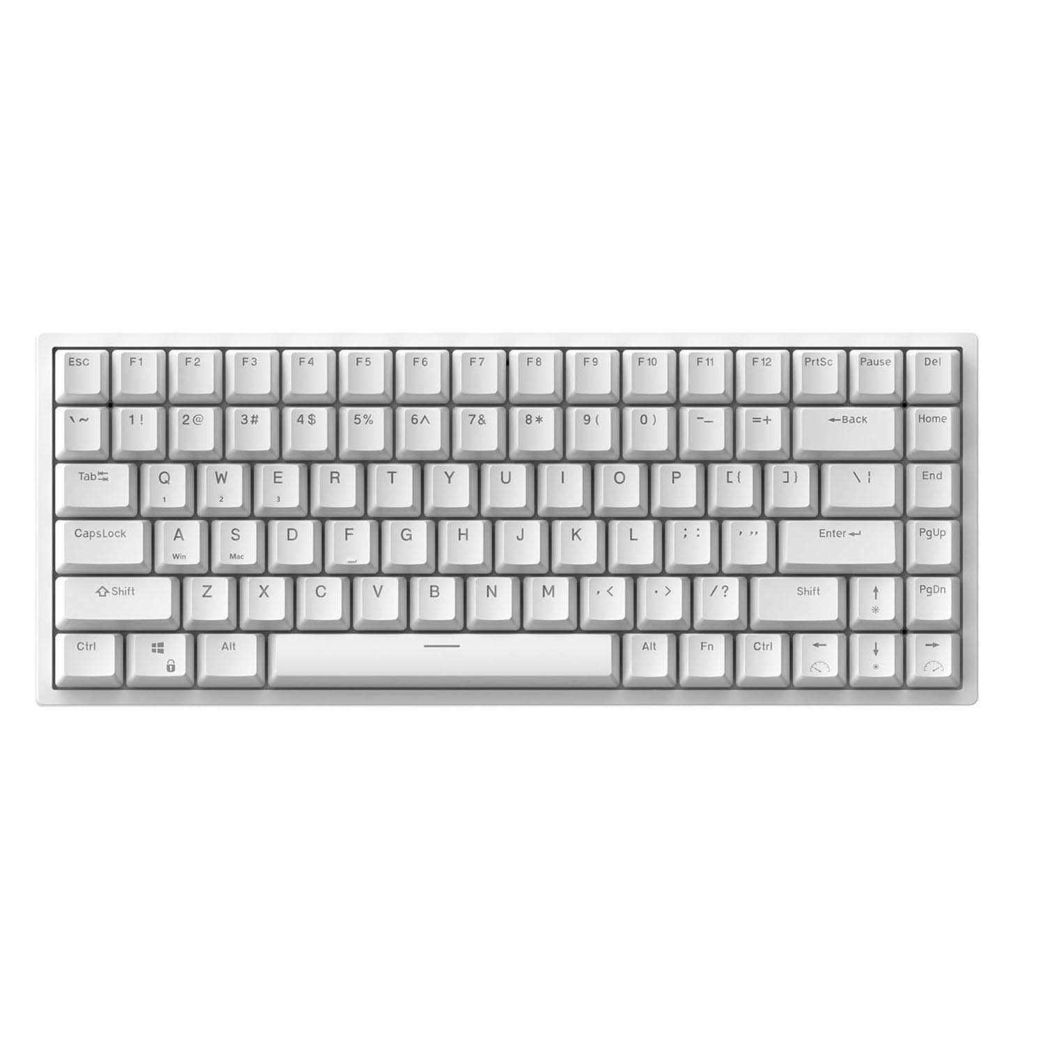 Royal Kludge RK84 Mechanical Keyboard 84 Keys Triple Mode Wireless bluetooth5.0 + 2.4Ghz + Type-C Wired Hot-swappable RK Switch USB Hub Rechargeable White Backlit ABS Keycaps Gaming Keyboard