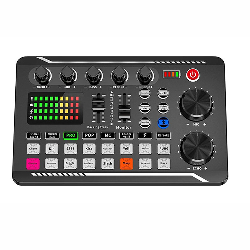 

F998 Sound Card Microphone Live Broadcast Cards Computer PC Mixing Console Professional Studio Kit Accessories