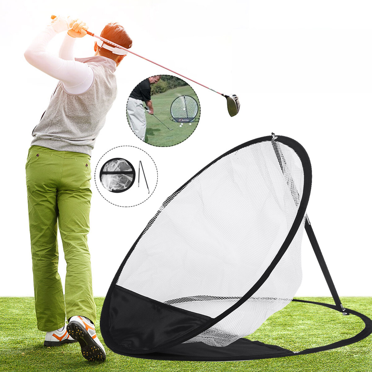 52cm Golfmat Pitching Chipping Cages Indoor Practice Training Tools Golf Training Net Golf Pitching 