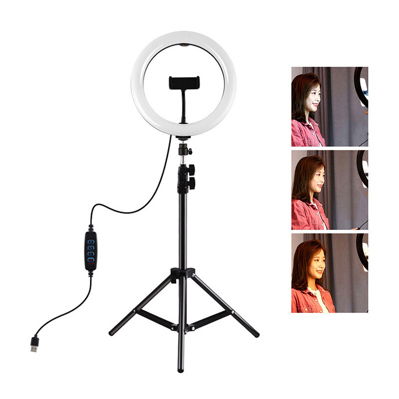 

PULUZ PKT3069B 10.2 inch 3 Modes Dimmable LED Ring Light for Youtube Tik Tok Live Broadcast Selfie Photography Vlogging