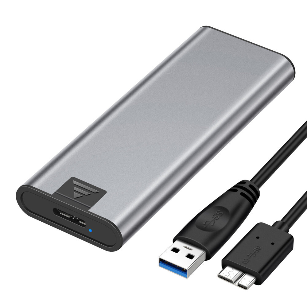 

M.2 NGFF to USB 3.0 SATA SSD External Hard Drive Enclosure 6TB 5Gbps Micro B Hard Disk Box Case with USB3.0 to Micro B C