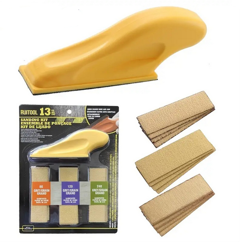 

13PCS Sanding Kits Polish Wood and Metal with Ease Self-Adhesive Sandpaper Backing Hand Sanding Block