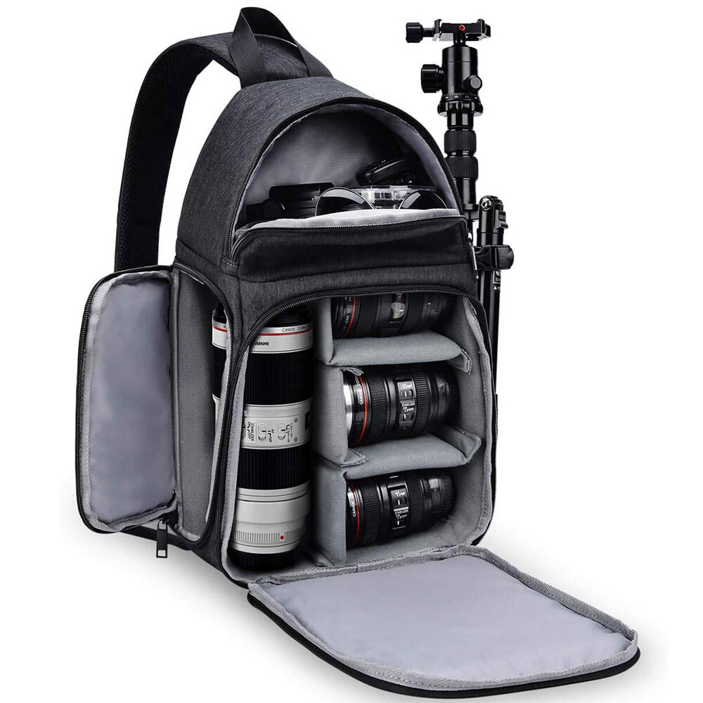 Multifonctionnel étanche DSLR / SLR appareil photo sac camping voyage sac à bandoulière amovible sac à bandoulière